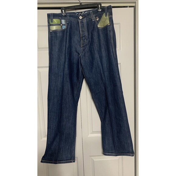 VTG Coogi Jeans Men 40x32 Blue Denim Embroidered Baggy Straight Hip Hop Y2K - Picture 3 of 11